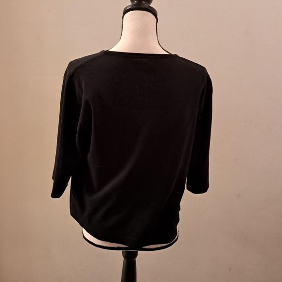 Issac Designs top women's medium M lips rhinestones black red novelty valentines - Picture 5 of 12